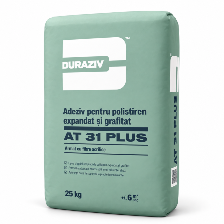 Adeziv si masa de spaclu pentru polistiren cu fibre DURAZIV AT 31 PLUS
